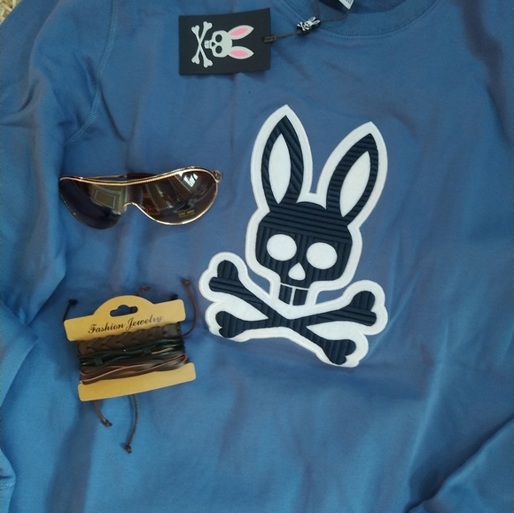 New 100% Cotton Psycho Bunny Bal Harbor Crewneck Sweatshirt + Bonuses - Picture 2 of 5